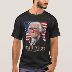 Camiseta SUCK IT ENGLAND Funny 4 de julho George Washington