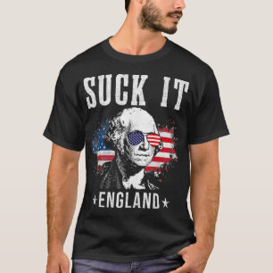 Camiseta Suck It England Funny 4 de julho George Washington