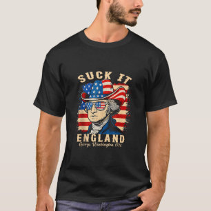 Camiseta Suck It England Funny 4 de julho George Washington