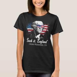 Camiseta SUCK-IT ENGLAND Funny 4 de julho George Washington