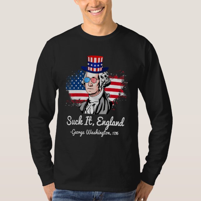 Camiseta Suck It England - George Washington 1776 (Frente)