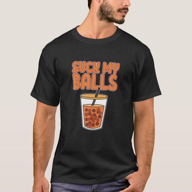 Camiseta Suck My Balls Anime Bubble Tea Manga Figura Bo (Frente)