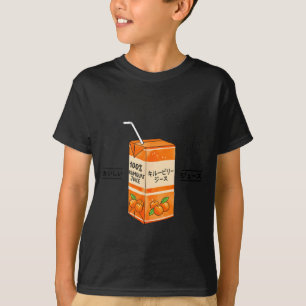 Camiseta Suco de Kumquat Fruta Japonesa Japão Kanji Meninos