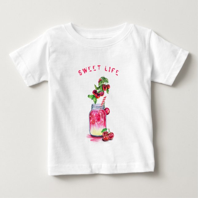 Camiseta Suco doce de cereja bebe Frutas engraçadas (Frente)