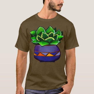 Camiseta suculenta cactos em cerâmica ornamental