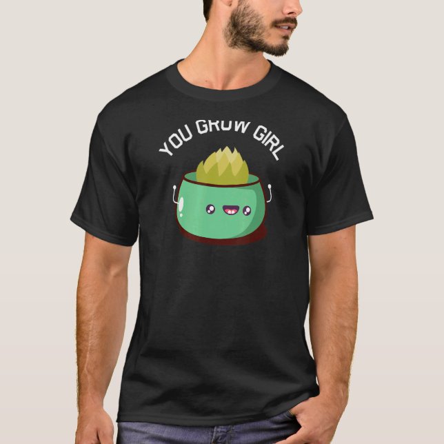 Camiseta Suculente Jardinagem De Cactus Você Cultiva Garota (Frente)