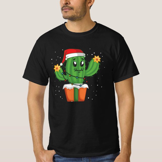 Camiseta Suculento de Natal em Cactus (Frente)