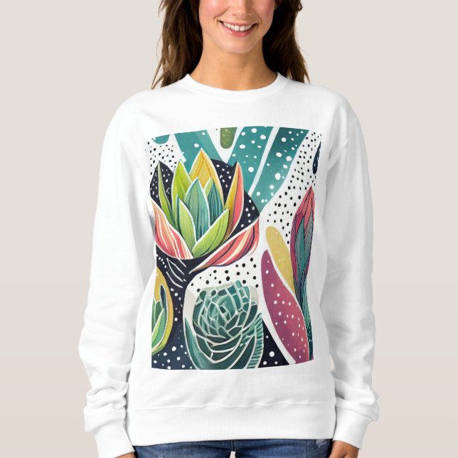 Camiseta Sucultivos em verde e rosa (Frente)