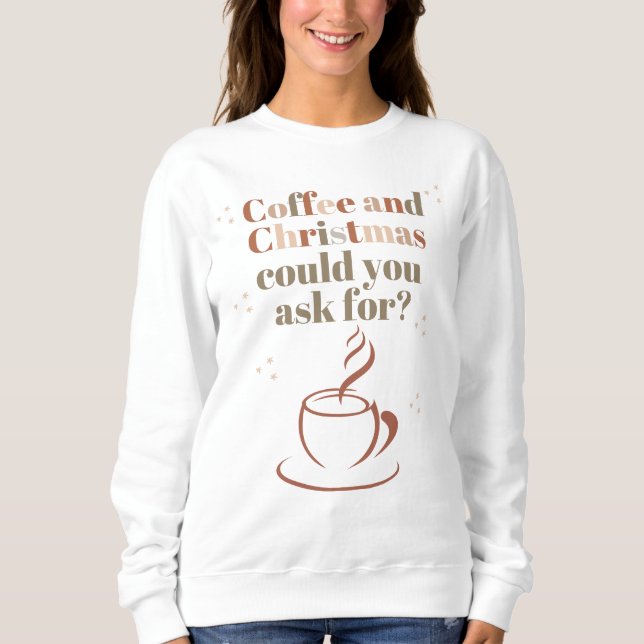 Camiseta Sudadera Amantes del Café y la Navidad (Frente)