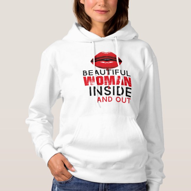 Camiseta Sudadera con capucha Beautiful Woman (Frente)