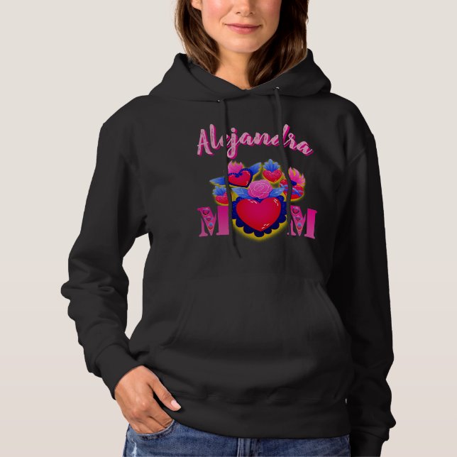 Camiseta Sudadera Corazones de MOM editable nombre (Frente)