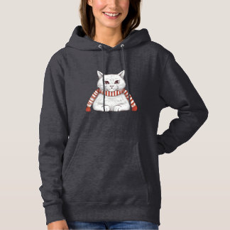 Camiseta Sudadera Festiva con Encantador Gato Navideño