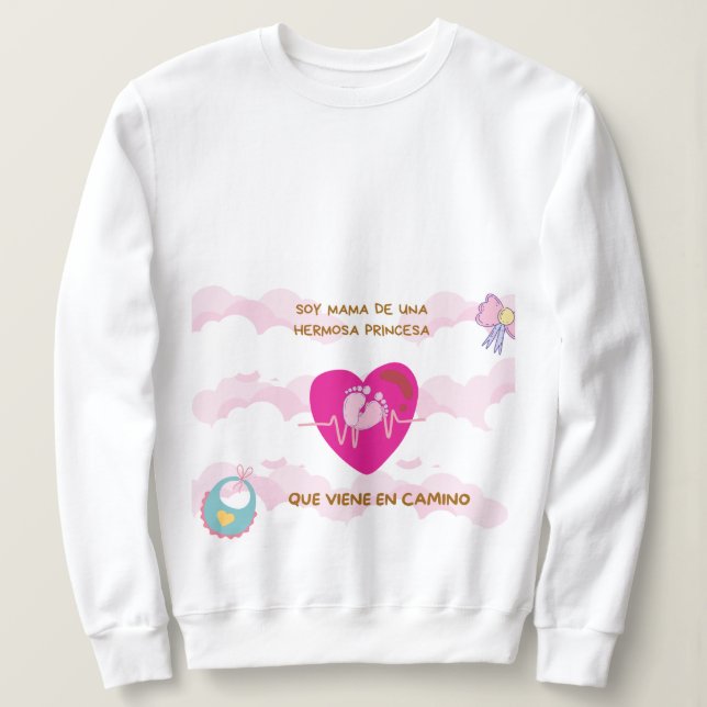 Camiseta sudadera ideal para toda mamá embarazada  (Frente do Design)
