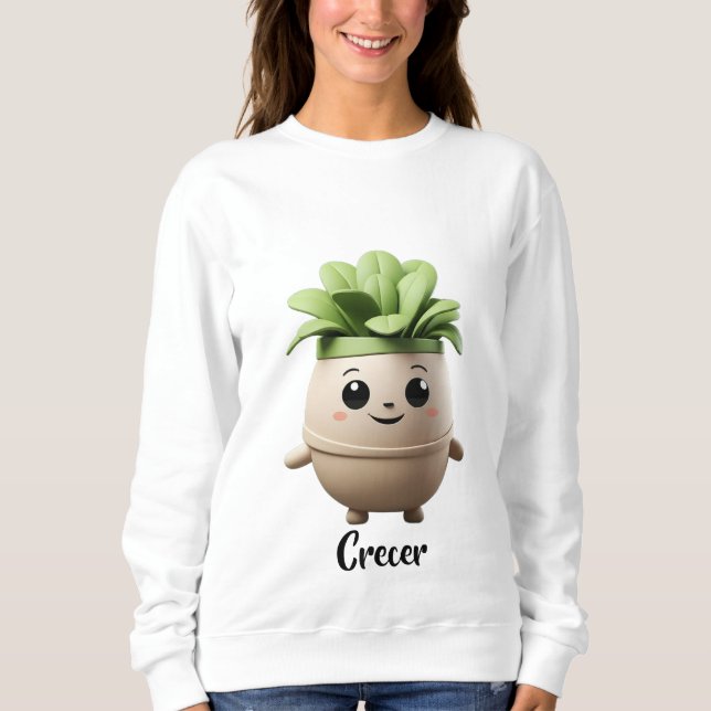 Camiseta Sudadera Pipo Crecer – Ilustración Inspiradora (Frente)