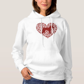 Camiseta Sudadera Schnauzer Silhouette Heart Paws Adorable