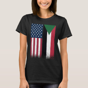 Camiseta Sudão Bandeiras Sudanesas Americanas Orgulhosas Es