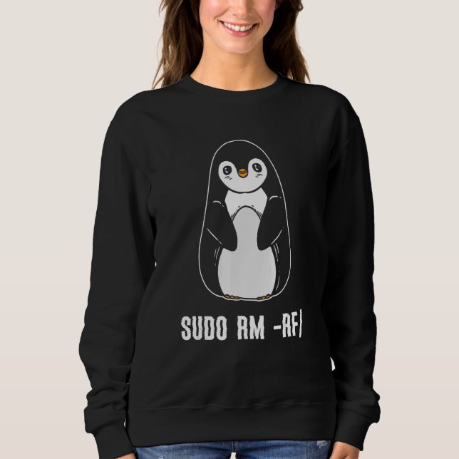 Camiseta sudo rm rf Programador de Computador Linux (Frente)