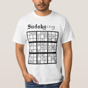 Camiseta Sudoku com números romanos - Quebra-cabeça com t