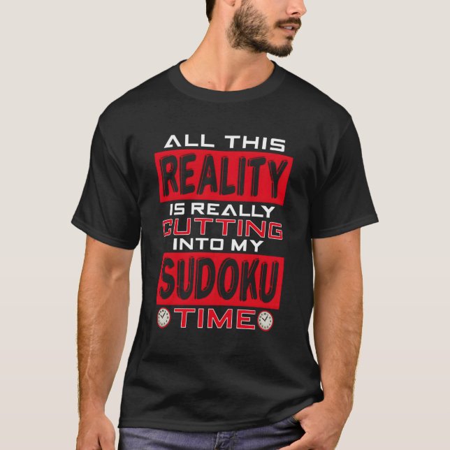 Camiseta Sudoku Para A Quebra-cabeça De Palavras Cruzadas M (Frente)