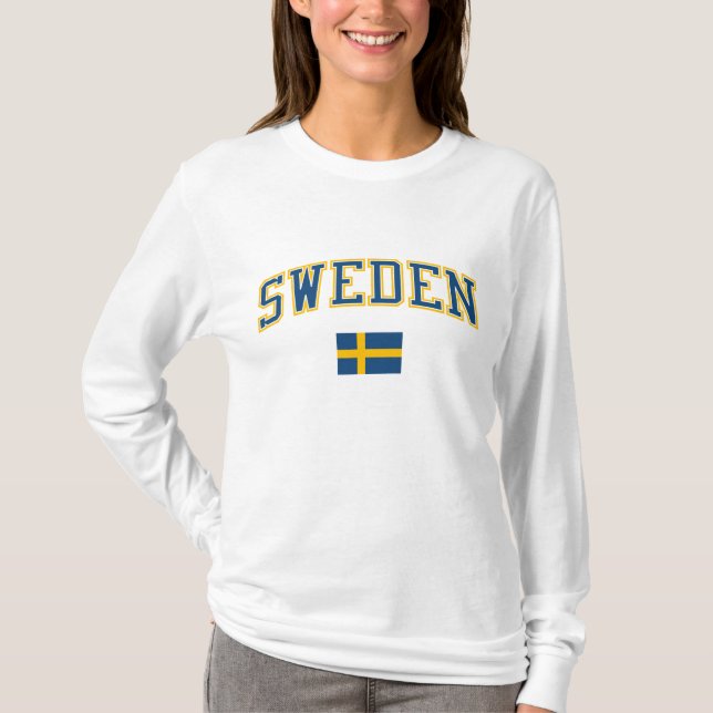 Camiseta Suecia + Bandeira (Frente)