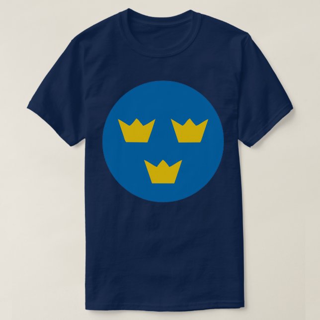 Camiseta Suecia com três coroas Sverige tre krono (Frente do Design)