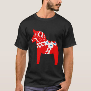 Camiseta Suecia Dala Horse Dalarna Tradicional Vermelho