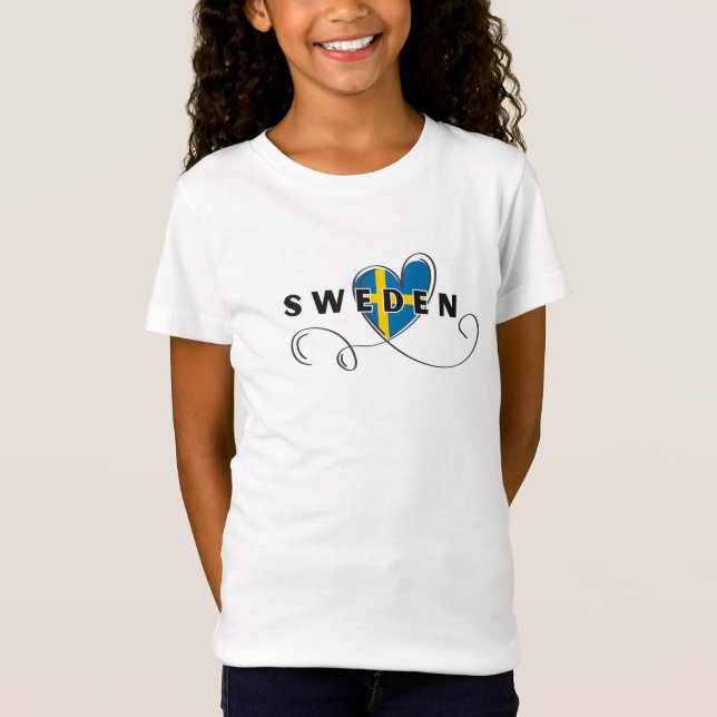 Camiseta Suecia de amor moderno Sinalizador sueco Souvenir (Frente)