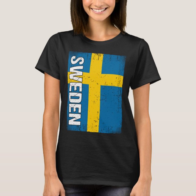 Camiseta Suecia de Bandeira sueca (Frente)