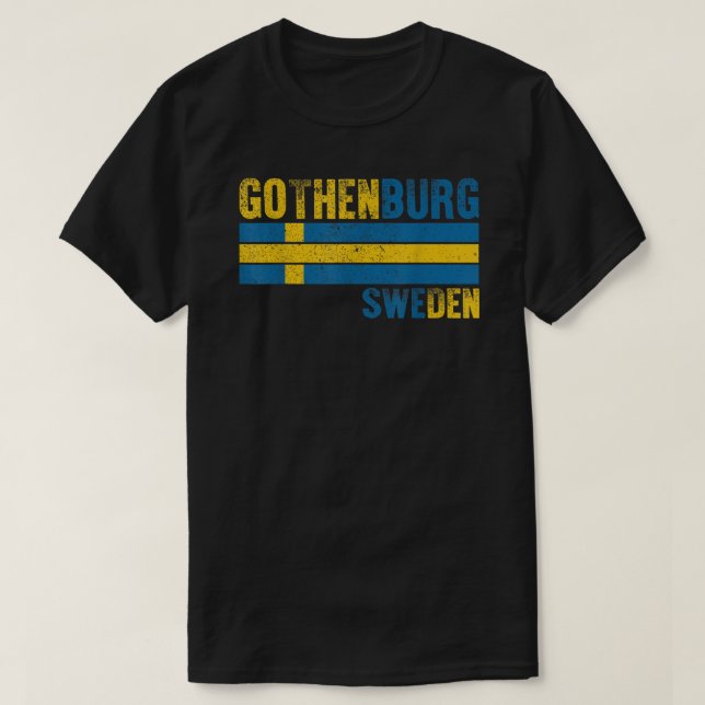 Camiseta Suecia de Gotemburgo Bandeira Mulheres Suecas Cria (Frente do Design)