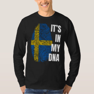 Camiseta Suecia de impressões digitais de Dna, Bandeira sue