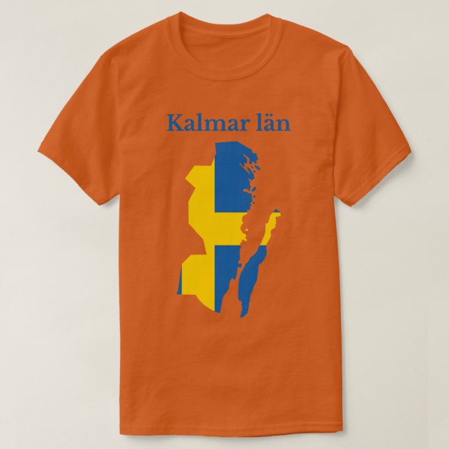 Camiseta Suecia de Mapa do Condado de Kalmar (Frente do Design)