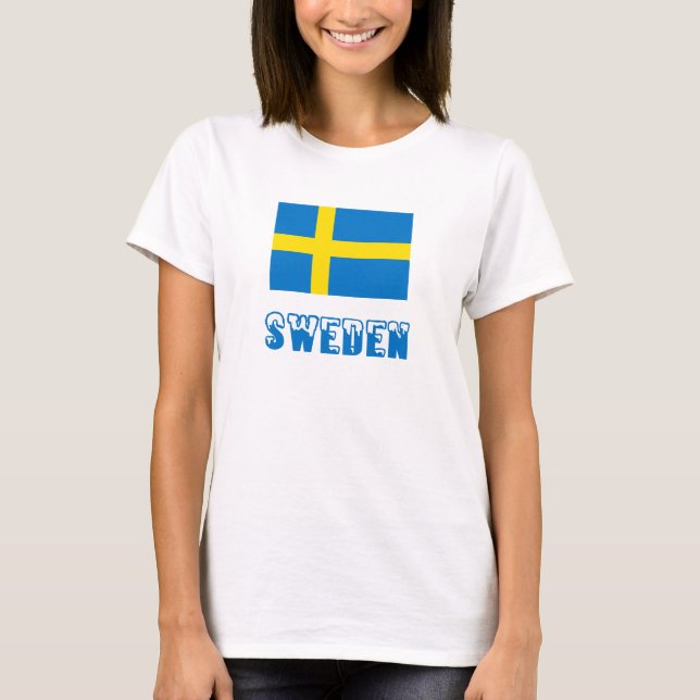 Camiseta Suecia e bandeira sueca (Frente)