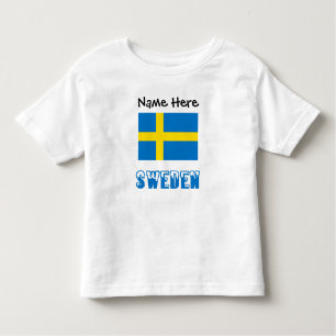 Camiseta Suecia e Sinalizador Sueco com Seu Nome
