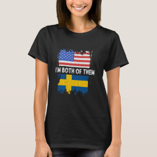 Camiseta Suecia eu sou ambos EUA América orgulho sueco
