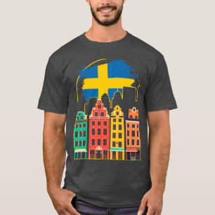 Camiseta Suecia Flag Scandinavia Estocolmo Futebol