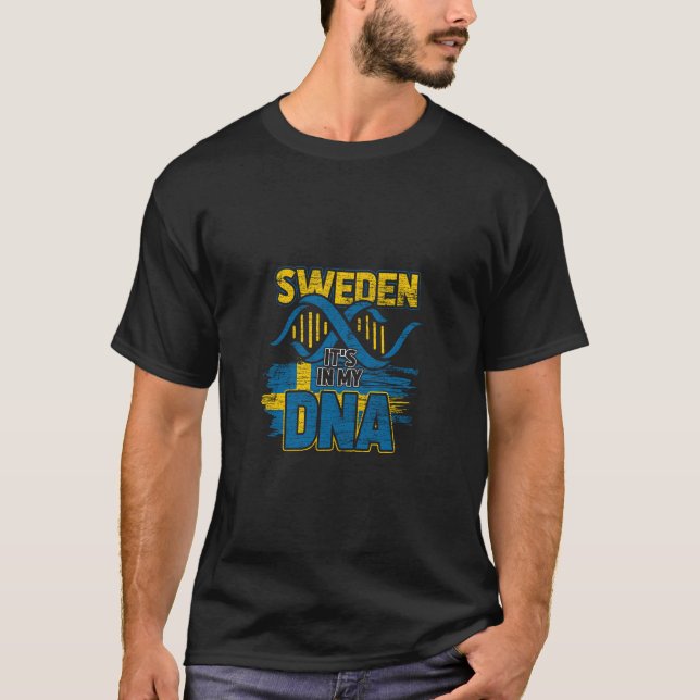 Camiseta Suecia Hoodie Sverige Dna Bandeira Sueca (Frente)