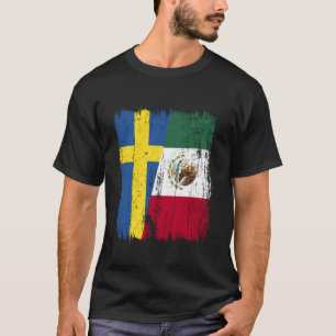 Camiseta Suécia México Meia Bandeira Patrimônio Sueco Mexic