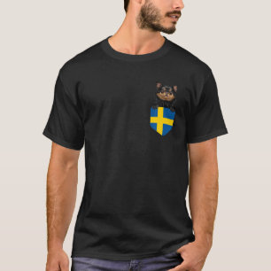 Camiseta Suecia Negra Chihuahua Cachorro No Bolso