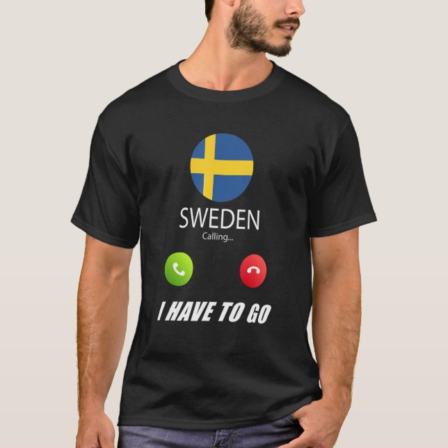 Camiseta Suecia Sinalizador A Suecia De Souvenir Está Chama (Frente)