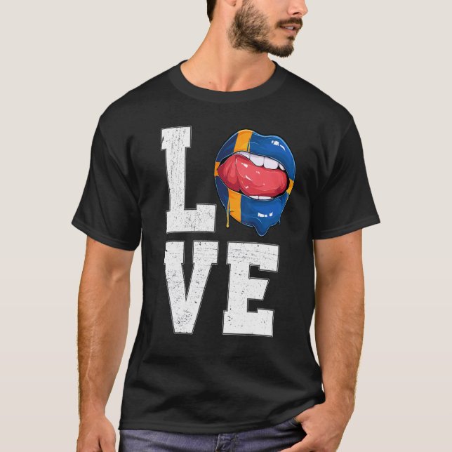 Camiseta Suecia Sinalizador Futebol Fan Love Sweet (Frente)