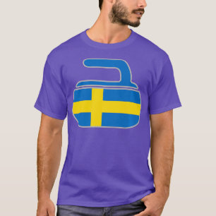 Camiseta Suecia Sueca Sinalizador de Curling Clássico de Pe