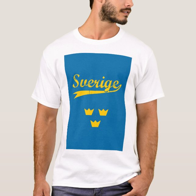Camiseta Suecia, Sverige, 3 coroas (Frente)