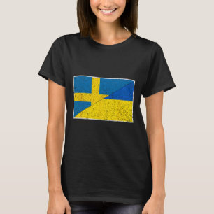 Camiseta Suécia Ucrânia Bandeira Nacionalidade Sueca Ucrani