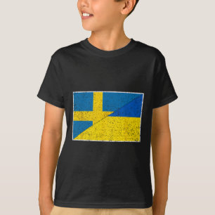 Camiseta Suecia Ucrânia Bandeira Nacionalidade Sueca Ucrani