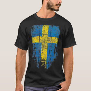 Camiseta Suecia Vintage Bandeira Sueca Homens Crianças Souv