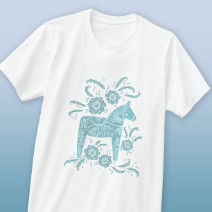 Camiseta sueco Dala Horse Teal Green