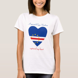 Camiseta Sueco de Bandeira de Cabo Verde