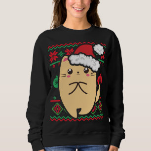 Camiseta Sueco Feio de Natal Fofo Kawaii Anime Chibi Tímido
