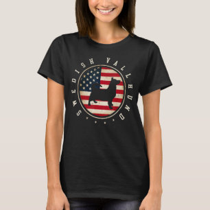 Camiseta sueco Vallhund EUA Bandeira 4 de julho Cachorro Pa