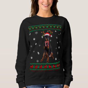 Camiseta Suei feio Papais noeis de cãozinho Doberman Reinde